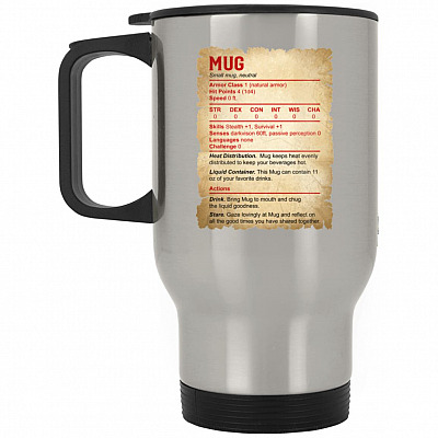 14 oz. Silver Travel Mug