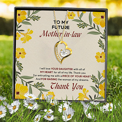 To My Future Mother In Law I Will Love Your Daughter With All Of My Heart Forever Love Heart Pendant Necklace