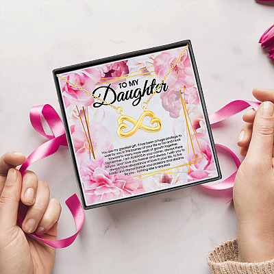 To My Daughter Just Be You I Am Always There for You Always by Your side Infinity Heart Pendant Necklace