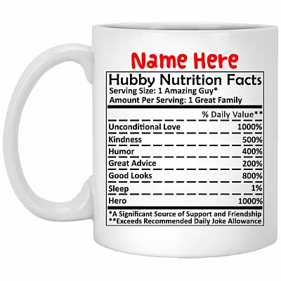 Personalized Gift for Husband Mug, White, 11 oz. White Mug