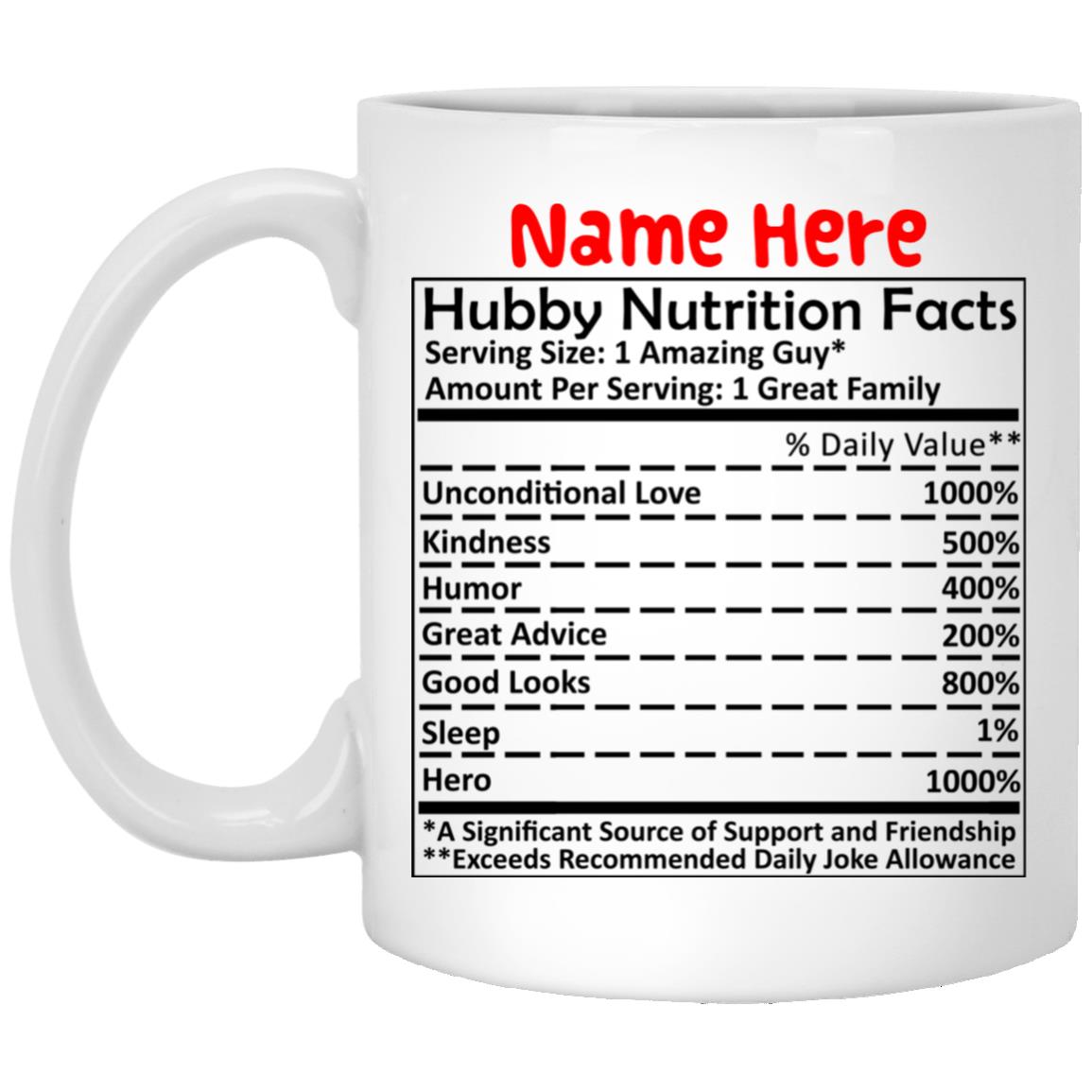 Personalized Gift for Husband Mug, White, 11 oz. White Mug Personalized Gift for Husband Mug, White, 11 oz. White Mug