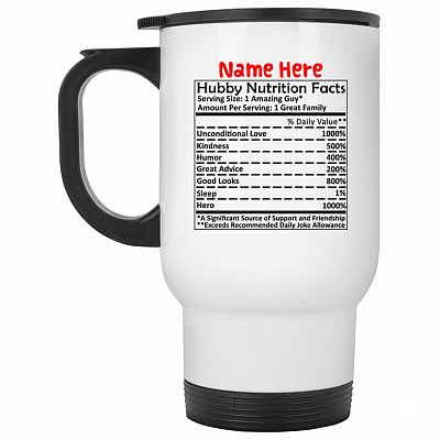 14 oz. White Travel Mug