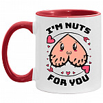 I'm Nuts For You Funny Valentine, White/Red, 11 oz. Accent Mug I'm Nuts For You Funny Valentine, White/Red, 11 oz. Accent Mug