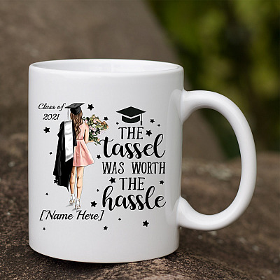 Alternative view of Personalized The Tassel Was Worth The Hassle Ceramic Coffee Mug - Custom Class Of 2021 Graduation Mug