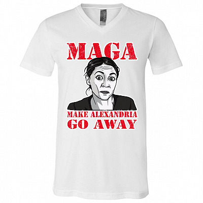 Make Alexandria Go Away, White, V-Neck T-Shirt