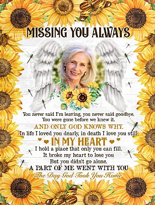 Alternative view of Personalized Photo Missing You Always You Never Said I'm Leaving You Never Said Goodbye Fleece Blanket