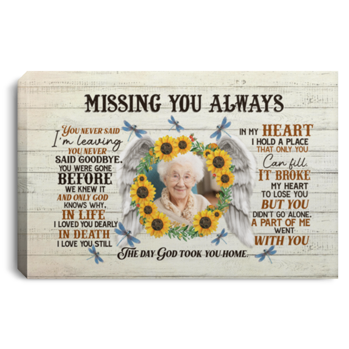 Personalized Photo Missing You Always You Never Said I'm Leaving Memorial Framed Canvas Prints - Unframed Poster, White, 0.75'' Framed Canvas
