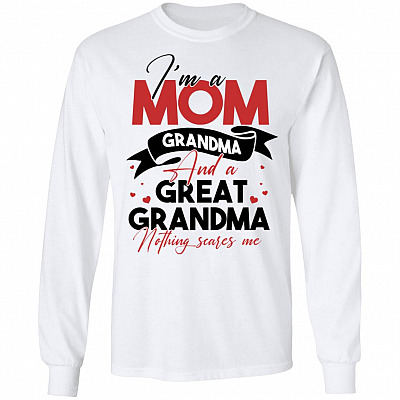 I'm A Mom Grandma, White, Long Sleeve
