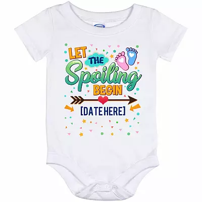 Personalized Spoiling, White, Baby Onesie - 12 Month
