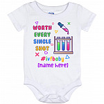 Personalized Shot, White, Baby Onesie - 12 Month
