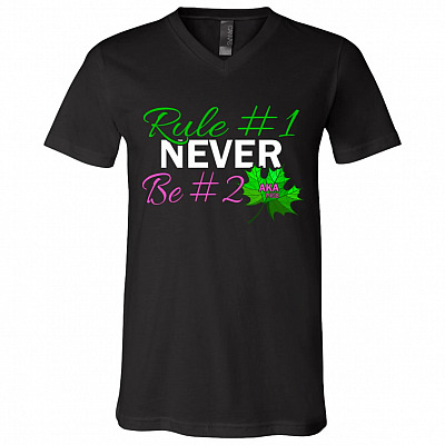 First Rule Never Be Second Women Right T-Shirt, Black, V-Neck T-Shirt