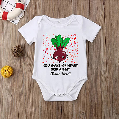 Alternative view of Personalized You Make My Heart Skip a Beet Pregnancy Announcement Baby Onesie - Toddler Baby Infant Bodysuit