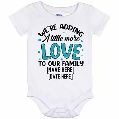 Personalized a Little More Love Baby Onesie, White, Baby Onesie - 12 Month