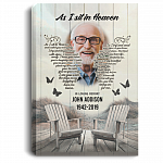 As I Sit In Heaven Memorial Personalized Photo Name Gallery Wrapped Framed Canvas Prints - Unframed Poster, White, 0.75'' Framed Canvas