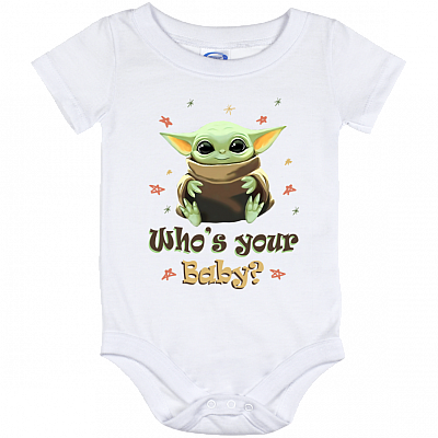 Who's Your Baby Baby Onesie - Baby Infant Bodysuit, White, Baby Onesie - 12 Month