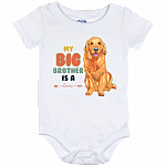 My Big Brother is a Golden Retriever Baby Onesie - Baby Infant Bodysuit, White, Baby Onesie - 12 Month