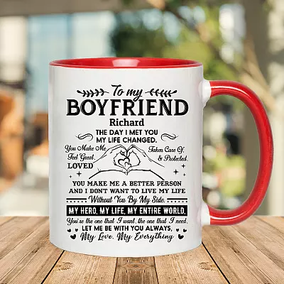 Personalized To My Boyfriend The Day I Met You My Life Changed Accent Mug - Coffee Mug - Boyfriend Gifts