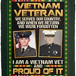 Personalized Photo Vietnam Veteran, White, Cozy Plush Fleece Blanket - 50x60
