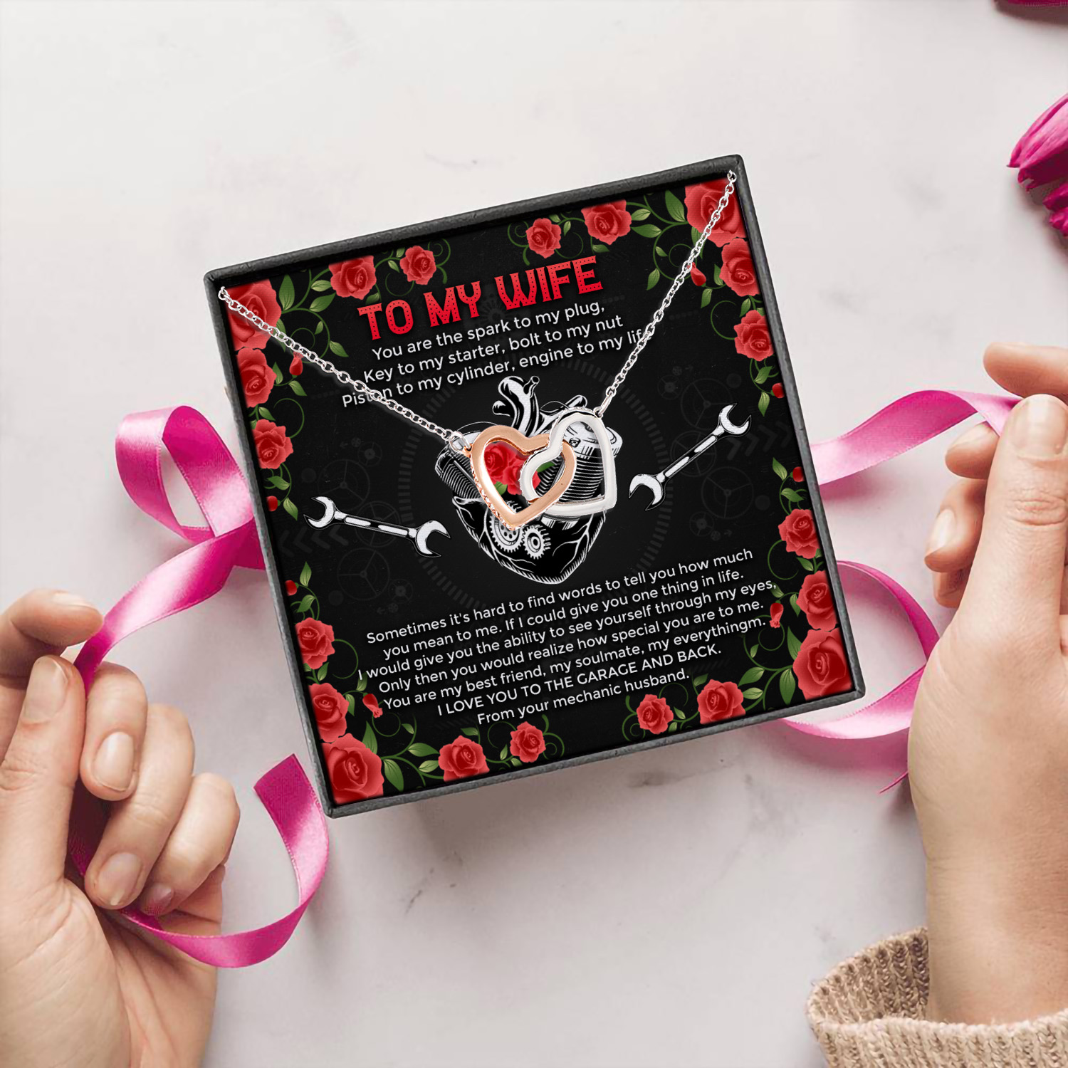 13Th. Mechanic Husband - Message Card (7) Interlocking Hearts Necklace 5