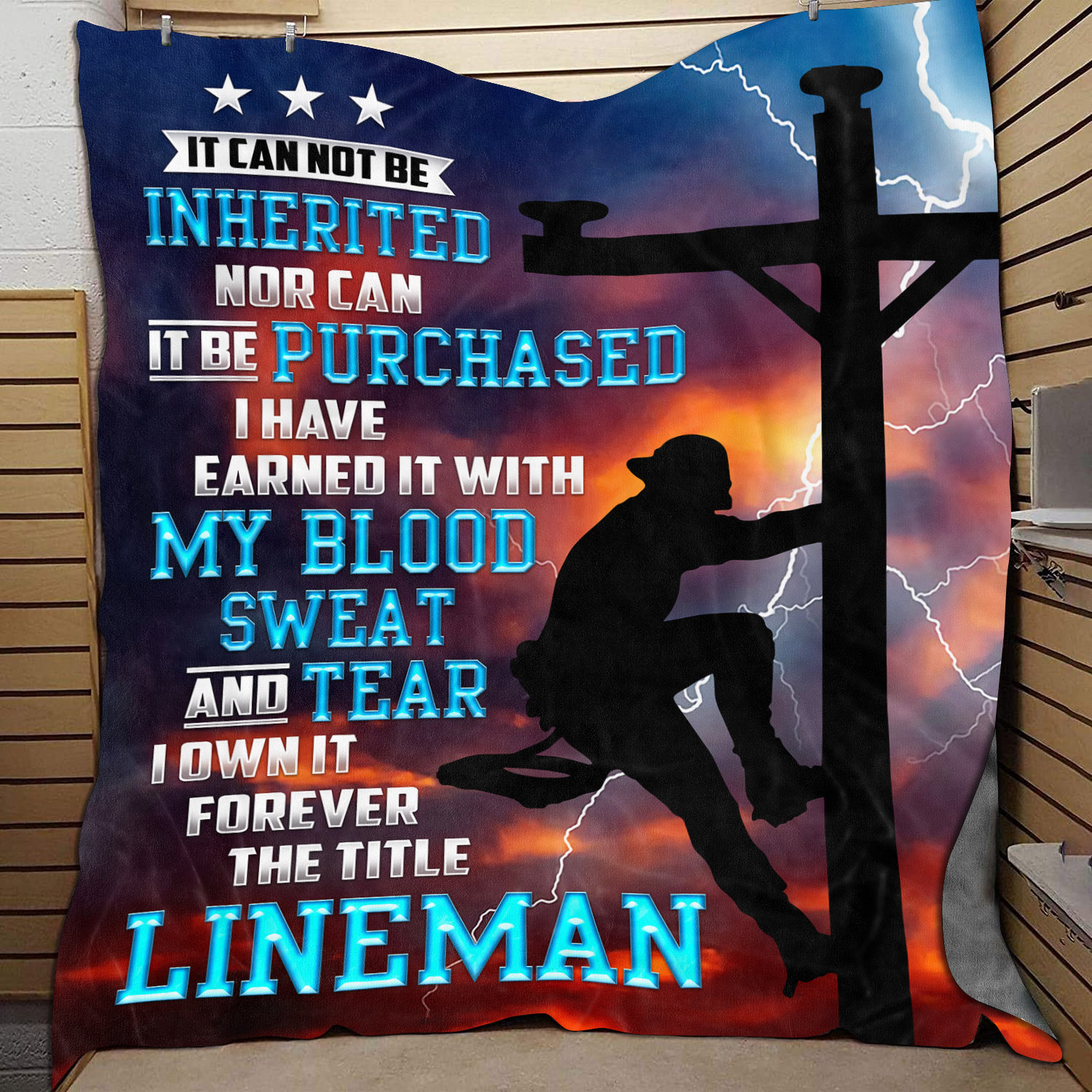 8VT. Lineman It Can Not Be Inherited blanket mockup