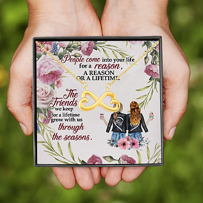 The Friend We Keep For A Lifetime Infinity Heart Pendant Necklace