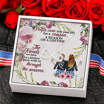 Alternative view of The Friend We Keep For A Lifetime Infinity Heart Pendant Necklace