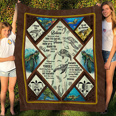 Alternative view of When You Believe Beyond What Your Eyes Can See Fleece Blanket - Premium Sherpa Blanket - Turtle Blanket