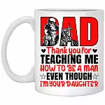 Motorcycle Dad Thank You, White, 11 oz. White Mug Motorcycle Dad Thank You, White, 11 oz. White Mug