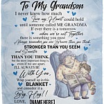 Personalized Grandson Blanket, White, Cozy Plush Fleece Blanket - 50x60 Personalized Grandson Blanket, White, Cozy Plush Fleece Blanket - 50x60