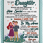 Personalized Daughter Blanket, White, Cozy Plush Fleece Blanket - 50x60 Personalized Daughter Blanket, White, Cozy Plush Fleece Blanket - 50x60