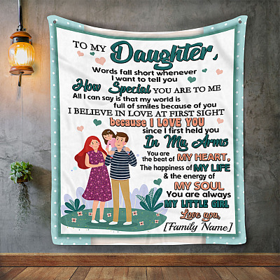 Alternative view of Personalized to My Daughter You Are Always My Little Girl Fleece Blanket - Sherpa Blanket - Woven Blanket