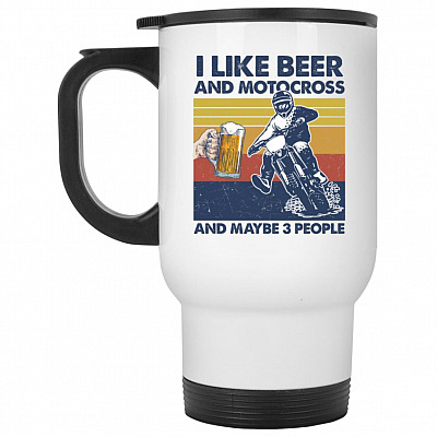 14 oz. White Travel Mug