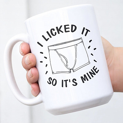 Alternative view of I Licked It So It's Mine Boxer Funny Naughty Boyfriend Ceramic Coffee Mug - Valentine's Day Gift For Him