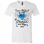 Personalized I'm Not A Widow, White, V-Neck T-Shirt