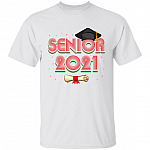Senior 2021 Retro Vintage Graduation T-Shirt, White, Unisex T-Shirt
