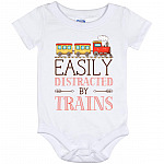Trains Baby Onesie, White, Baby Onesie - 12 Month