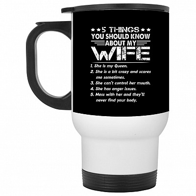 14 oz. White Travel Mug