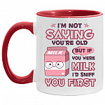 AM11OZ Accent Mug, White/Red, 11 oz. Accent Mug