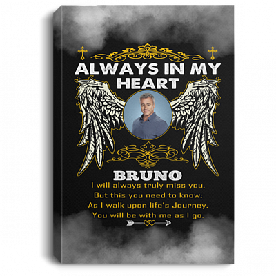 Personalized Custom Photo You're Always In My Heart Gallery Wrapped Framed Canvas Prints - Unframed Poster, White, 0.75'' Framed Canvas
