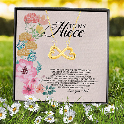 From Aunt To My Niece When Life Gets Hard And You Feel All Alone Infinity Heart Pendant Necklace