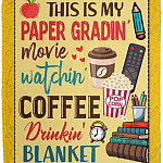 This Is My Paper Gradin' Movie Watching Blanket, White, Cozy Plush Fleece Blanket - 50x60 This Is My Paper Gradin' Movie Watching Blanket, White, Cozy Plush Fleece Blanket - 50x60