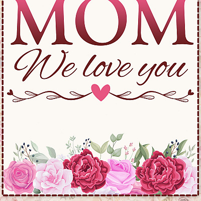 Alternative view of Personalized Floral Mom Fleece Blanket - Mink Sherpa Blanket - Woven Blanket