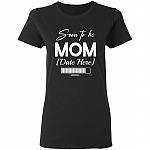 Personalized Soon To Be Mom Ladies T-Shirt, Black, Ladies T-Shirt