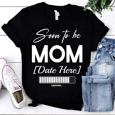 Alternative view of Personalized Soon To Be Mom Ladies T-Shirt - Premium Ladies Triblend Dolman Sleeve Shirt