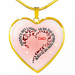 Daddy's Girl I Used To Be His Angel Now He Is Mine Red Plaid Butterfly Heart Luxury Heart Pendant Necklace - Heart Luxury Necklace (Gold Plated)