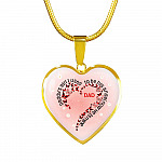Daddy's Girl I Used To Be His Angel Now He Is Mine Red Plaid Butterfly Heart Luxury Heart Pendant Necklace - Heart Luxury Necklace (Gold Plated)