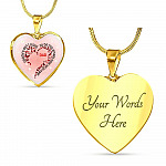 Daddy's Girl I Used To Be His Angel Now He Is Mine Red Plaid Butterfly Heart Luxury Heart Pendant Necklace - Heart Luxury Necklace (Gold Plated)