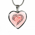 Daddy's Girl I Used To Be His Angel Now He Is Mine Red Plaid Butterfly Heart Luxury Heart Pendant Necklace - Heart Luxury Necklace (Silver)
