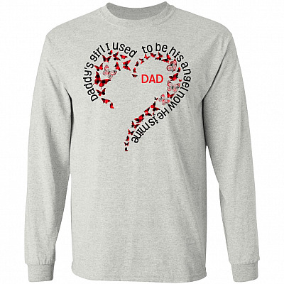 Daddy's Girl I Used To Be His Angel Hoodie, Ash, Long Sleeve