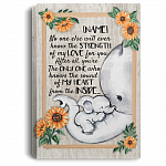 Personalized Elephant No One Else Will Ever Know The Strength Of My Love For You Framed Canvas Prints - Unframed Poster, White, 0.75'' Framed Canvas